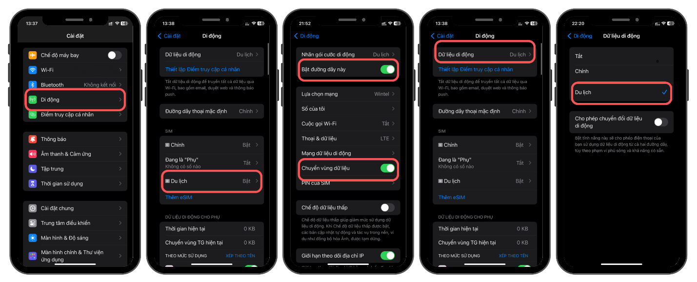 Bật chuyển vùng dữ liệu trên iPhone