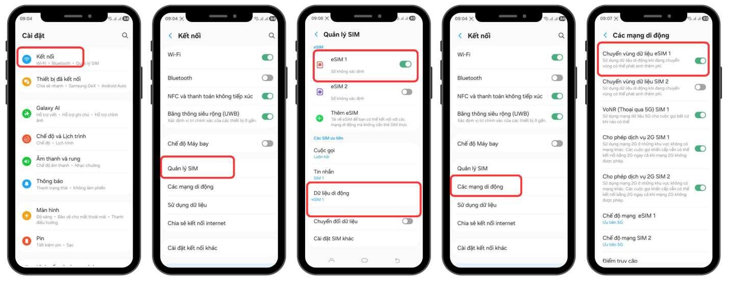 Bật chuyển vùng dữ liệu trên Android