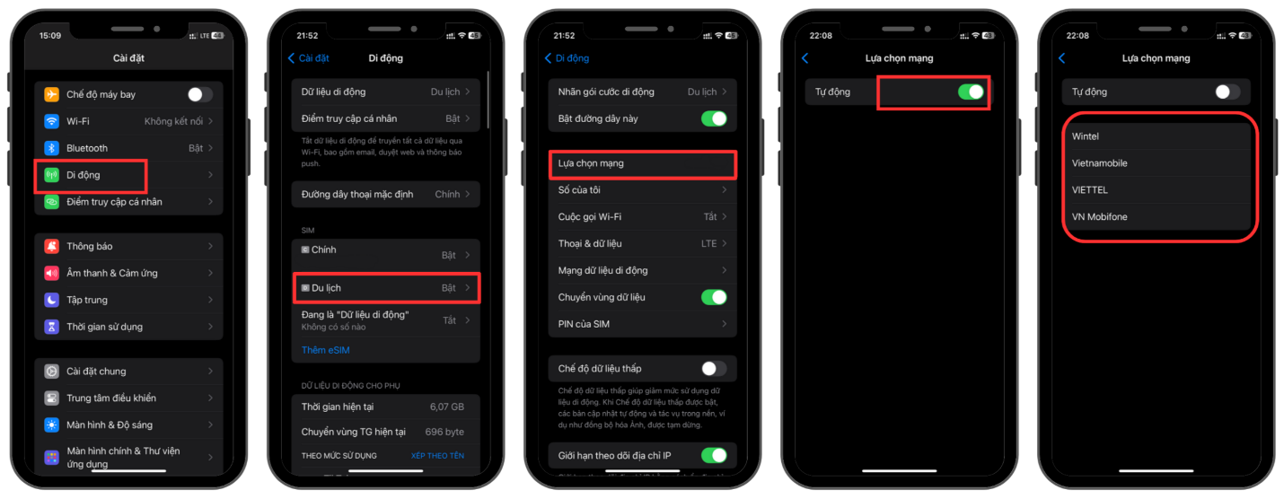 Chọn mạng thủ công trên iPhone