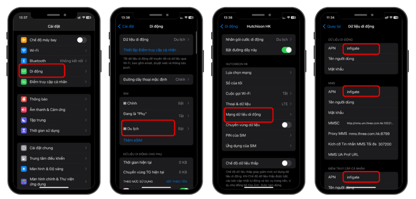 Cài đặt APN trên iPhone
